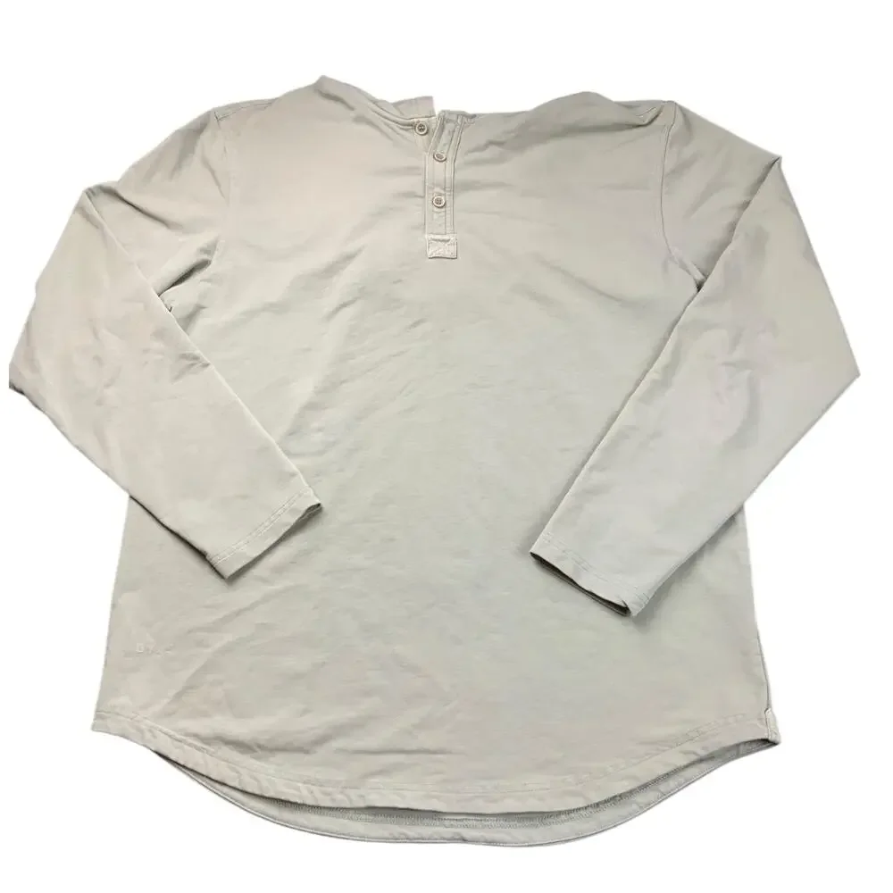 BYLT Mens Hooded Henley Shirt Sage Green Long Sleeve Pullover Hoodie Casual